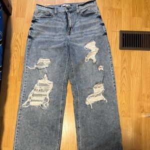 Distressed Blue Jeans